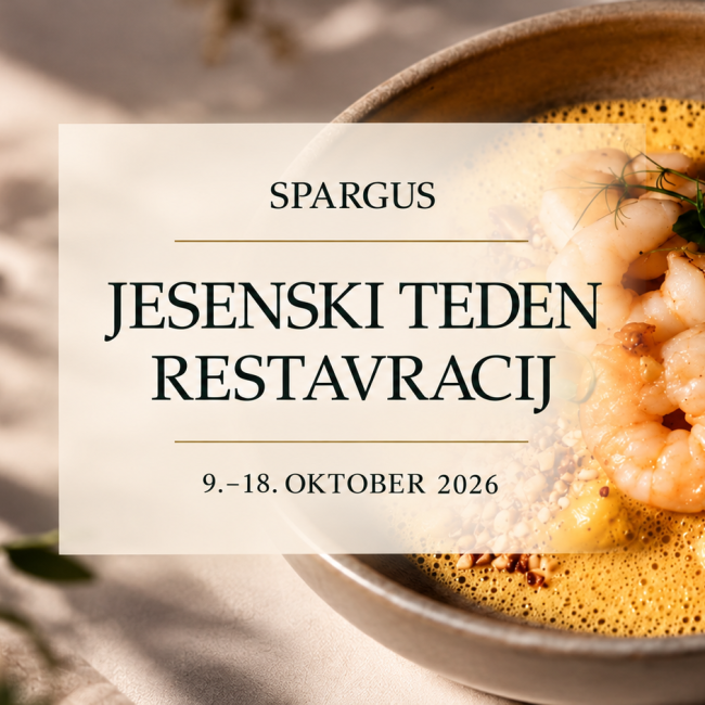 Jed ob napisu »Jesenski Teden restavracij v Spargusu, 9.–18. oktober 2026«