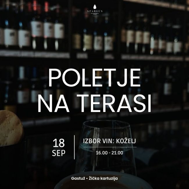 Alt text naslovne fotografije: Poletje na terasi s Koželjem v Gastužu ob Žički kartuziji